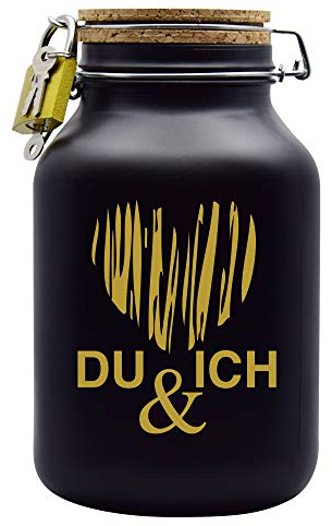 Spardose Du&Ich Geld Geschenk Idee Schwarz XXL
