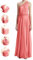 Abito infinito per damigelle d'onore, abito da sposa da donna, abito avvolgente per taglie forti, abito lungo maxi convertibile multiway, Rosa corallo, Taglia Unica