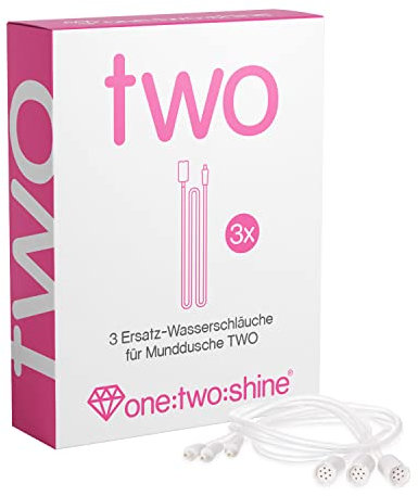 ONE:TWO:SHINE 3x Ersatzschlauch für Munddusche TWO | Ersatz-Wasserzuleitung 60cm im 3er-Sparpack
