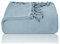 LAYNENBURG Premium Tagesdecke mit handgeknüpften Fransen - 100% Baumwolle - 220 x 240 cm XXL - Waffelpique Sommerdecke - Baumwolldecke als Bett-Überwurf, Couch-Überwurf & Sofa-Decke (Hellblau)
