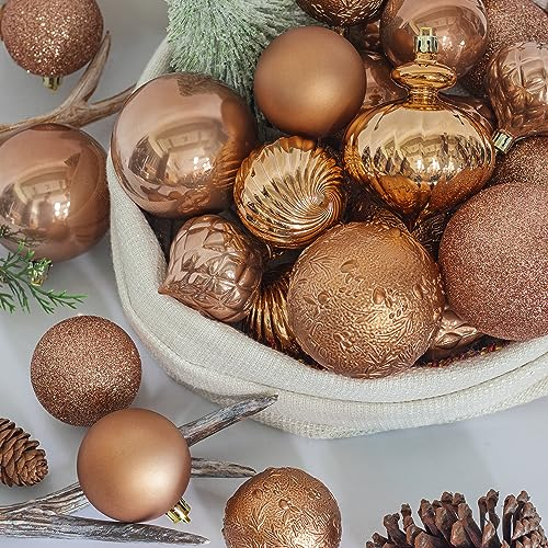 weihnachtskugeln Bronze braun 18 Stücke 8CM Ornamente für Weihnachtsbaum Christbaumkugeln Weihnachtsdekoration Kugeln