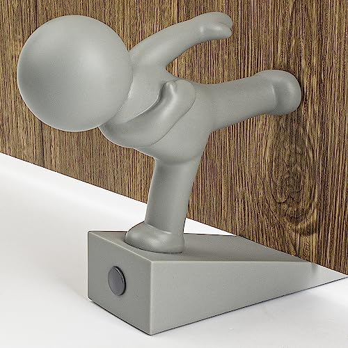 Cute Door Stop, Decorative and Sturdy, Decorative Door Stop, Lower Front Wedge Suitable for More Doors, Gray, 1 Pack (Patented)
