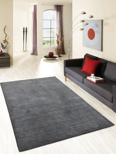 Rug Studios Teppich NONZA | Farbe: Grau; Größe: 70 x 140 cm | strapazierfähig und leicht zu reinigen | Wohnzimmer | Schlafzimmer