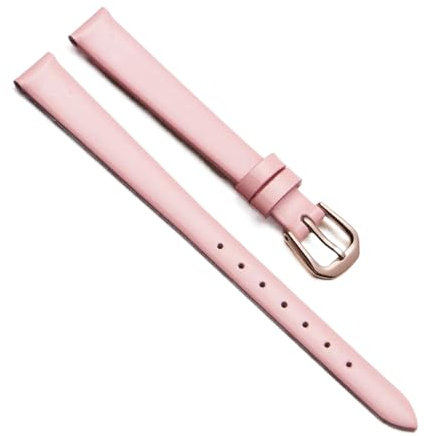 Chlikeyi Bracelet de montre universel en cuir pour femme avec boucle ardillon rouge 6/7/8/9/10mm, Rose Or Rose, 9 mm