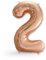 FUNXGO® Folienballon Zahl 2 rose gold - Riesenzahl Ballon ca.100 cm - Extra Dick Reißfest- fliegt mit Helium - 2 Geburtstag Luftballon - Deko zum Geburtstage, Party, Hochzeiten - Ballon 2 rose gold