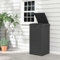 GOPLUS Poubelle Jarin Extérieure Bac 118 L, Bac à Ordures Extérieur pour Déchets, Poubelle Terrasse Extérieure Intérieure avec Plusieurs Couvercles,40 x 40 x 86CM Noir