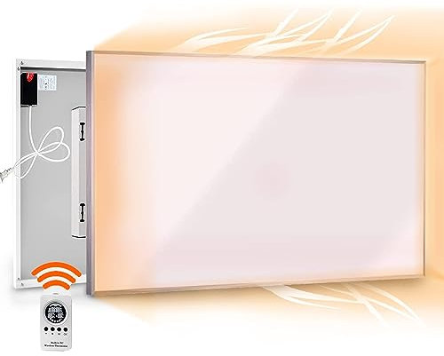 Coldfighting Infrarotheizung 960 Watt mit Thermostat, Infrarot Elektroheizung mit Doppelter Überhitzungsschutz,Standgerät & Wandmontage Elektroheizung Steuerung Thermostat Infrarot Heizpaneel