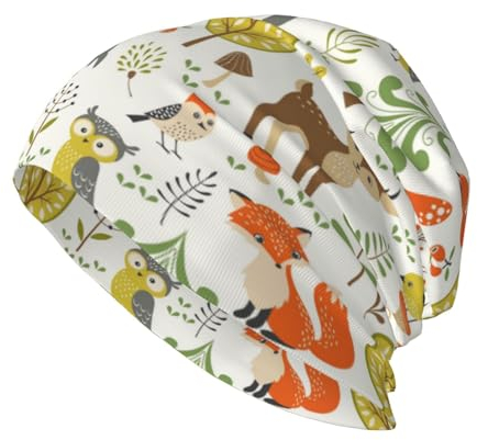 DOFFO Weiche Beanie-Mütze mit Pariser Dackel-Motiv, für Herren, Strickmütze, Wintermütze, Strickmütze, Tier-Sommer, 0-1