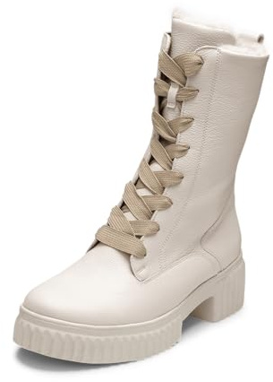 VITAFORM Stiefeletten Damen Gefüttert - Wasserabweisende Winterschuhe Damen - Warme Damen Stiefel Lammfell-Gefüttert für den Winter beige/taupe 40