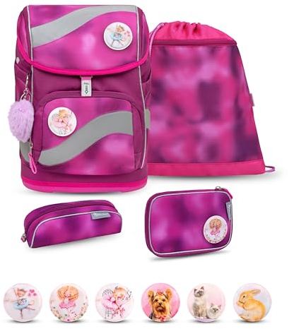 Belmil 405-51 Schulranzen Set 4 - teilig (Shiny Pink 2)