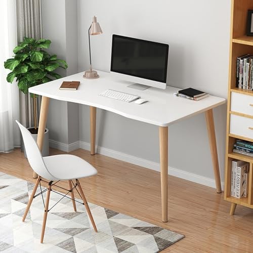 HshDUti Writing Desks for Home Office, Wood Computer Desk, Modern Simple Style Home Office Gaming Desk, Basic Writing Table for Small Spaces, Laptop Computer Table, Study Desk with Solid Legs 100×60C
