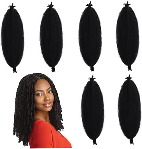 Passion Twist Hair Marley Twist Cheveux Spring 6 Packs 16 pouces Cuban Butterfly Locs Pré-séparés Spria Hair Soft Faux Locs Natural Black Crochet For Women Short