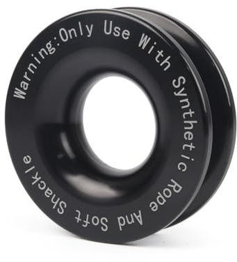 Shkalacar Winch Snatch Recovery Ring, Windenschnapp Bergungsringe mit 41000 lbs Bruchfestigkeit, Anhänger Abschlepprad für ATV, UTV, SUV, LKW, Geländewagen(Schwarz)