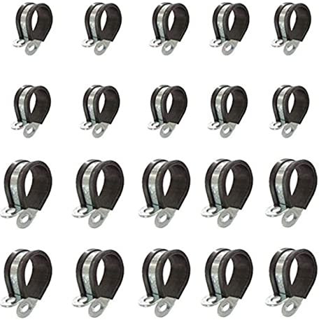 20Pcs P Clips Stainless Steel Premium Quality Hose Pipe Clamp 10x 15mm and 15x 15mm for Hose Indoor Outdoor Cable