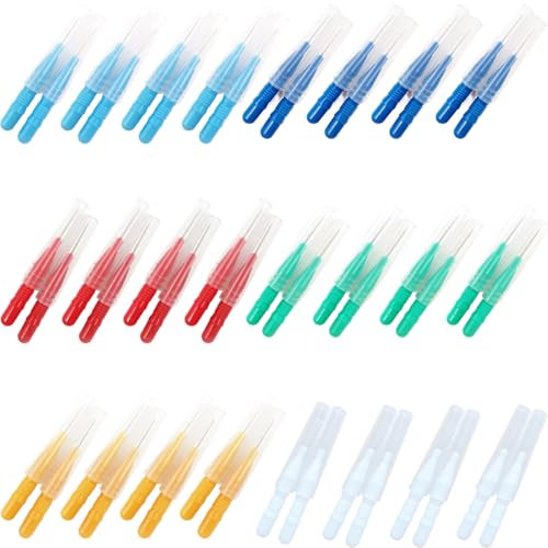 24 Stücke 5 Farbes Interdentalbürste, Zahnbürste Zwischenräume, Zahnzwischenraumreiniger Wiederverwendbar, Für eine einfache und gründliche Reinigung der Zahnzwischenräume