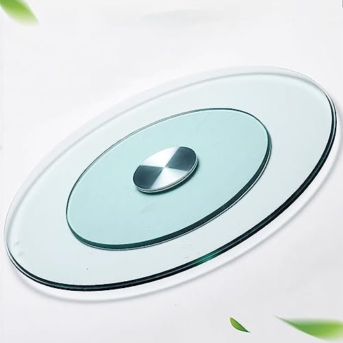 JYHHGDS Plato Giratorio Redondo Transparente, Plato Giratorio Grande para Mesa de Comedor, Plato Giratorio de Vidrio para Cocina, con rodamiento de aleación de Aluminio, Giro Suave
