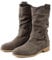 Dasongff Donna Stivaletti a pieghe in finta pelle scamosciata con tacco basso metà stivali da cowboy western con cerniera a pieghe retrò eleganti scarpe invernali stivaletti lunghi, A1 Grigio Scuro,