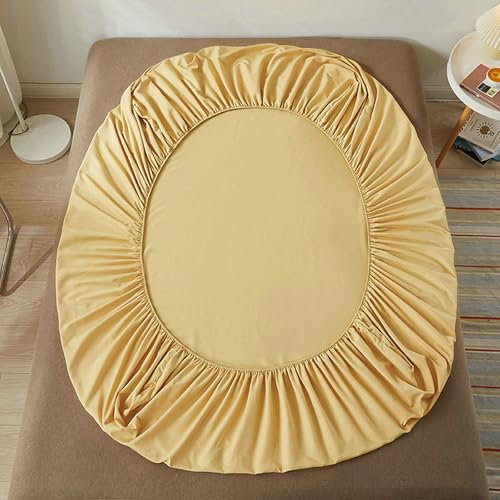 Stfery Bettlaken 200X100, Baumwolle Bettlaken Einfarbige Farbe Spannbetttücher Matratzenhöhe Bis 2-10cm Kamel