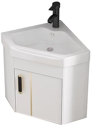 YYUINU Wand-Badewanne, Eck-Badewanne Aus Keramik für Kleinen Raum,Without mirror-38cm