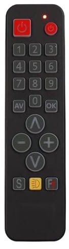 1pc Telecomando universale for imparare for TV, STB, DVD, DVB, 21 tasti Controller pulsanti grandi con retroilluminazione Facile utilizzo for anziani(TM-21T Black)