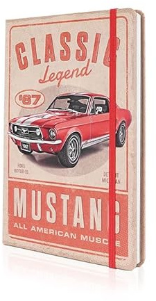 Ford Mustang Notizbuch A5 Classic Legend Rot