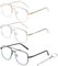 MUNSKT Blaulichtfilter Brille, 3er-Set Rund Anti Blaulicht PC Gaming Brillen Mode Brille, Metall Blue Light Blocking Glasses, Retro Ohne Stärke Blaufilter Brille für Damen Herren (A)