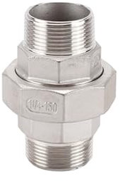 DN32 Raccords de tuyau hexagonaux en acier inoxydable de 3,8 cm, mâle vers mâle, pour plomberie, tuyau de robinet de douche, raccords de tuyaux métalliques et raccords de couplage