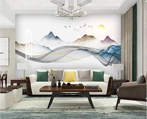 XLMING Paysage Original Peint À La Main Gris Clair Papier Peint 3D Intissé Salon Canapé Chambre À Coucher Salle Manger Intérieure Murale-430cm×300cm
