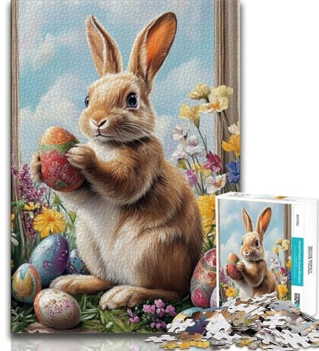 Puzzle für Teenager 1000 Teile Osterhase Teenager-Puzzle anspruchsvolles schwieriges Angebot als Geschenk für die ganze Familie 38x26cm