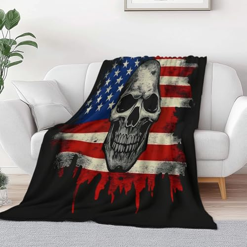 Kuscheldecke Weiche Flauschige Decke 200 x 200 cm, Flagge Totenkopf Shabby Flanell Tagesdecke Ganzjahresdecke Leichte Reisedecke - Schwarz Fleecedecke als Sofadecke