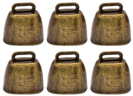 DUINIU 6 Pezzi di Campanacci in Metallo, Campanelli per Animali Domestici retrò, Campanelli Affilati per Il Monitoraggio degli Animali, Campanelli per Cani da Caccia.