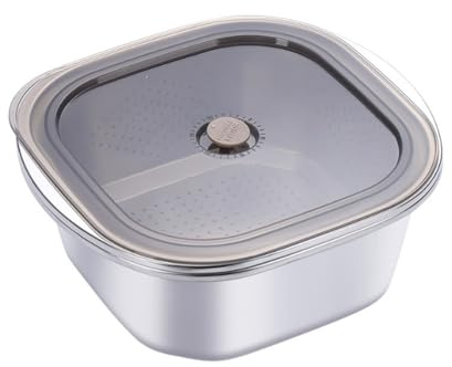 VNLCPX Colador Aacero Inoxidable, Escurridor Pasta Plegable con Tapa Hermética, Coladores de Cocina para Verduras Frutas Ensalada y Preparación de Alimentos, Plateado