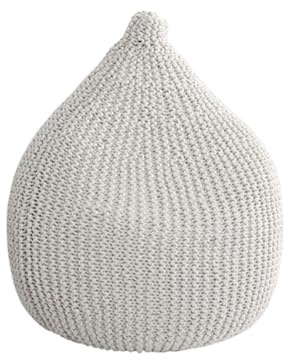 JHSDHYD Sitzsack Bezug Kleiner Sitzsackbezug aus Strick, ohne Füllung(D60cm-white)