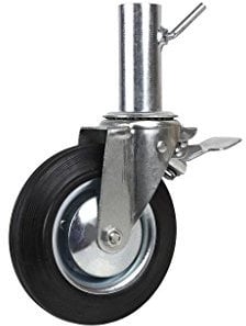 Cofan Ruota femmina girevole per ponteggi con freno | Dimensioni: 200 x 50 mm | Tubo femmina da Ø50 mm
