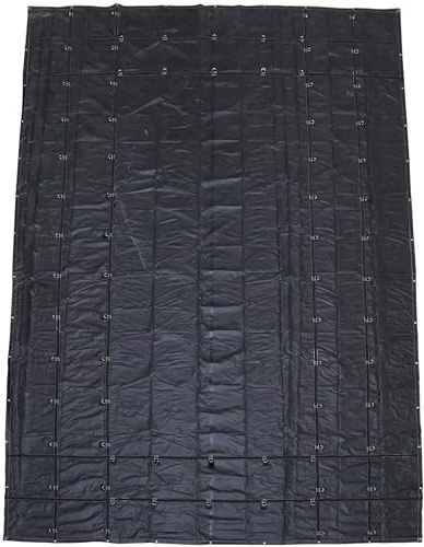US Cargo Control Heavy-Duty Steel Tarp - 16 Foot x 27 Foot Flatbed Tarp - Black 18 Ounce PVC-Coated Polyester Waterproof Material - Protects Your Flatbed Trailer Cargo from Wind, Snow, Rain, and Sun