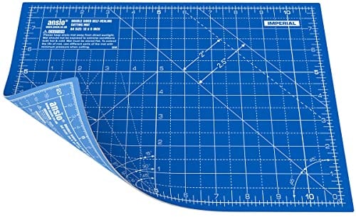 ANSIO Craft Cutting Mat Self Healing A4 Double Sided 5 Layers - Quilting, Sewing, Scrapbooking, Fabric & Papercraft - Imperial/Metric 11 Inch x 8 Inch / 29cm x 21cm - True Blue/Sky Blue