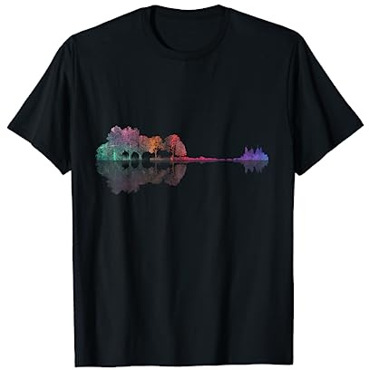 Farbiges Spiegelbild Gitarre T-Shirt