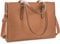 NUBILY Handtasche Shopper Damen Große Schwarz Handtasche Leder Umhängetasche Arbeitstasche Gross Laptop Business Schule Taschen 15.6 Zoll Braun