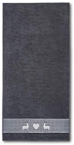 Dyckhoff Frottierserie 'Oktoberfest' Duschtuch 70 x 140 cm Graphit - Grau