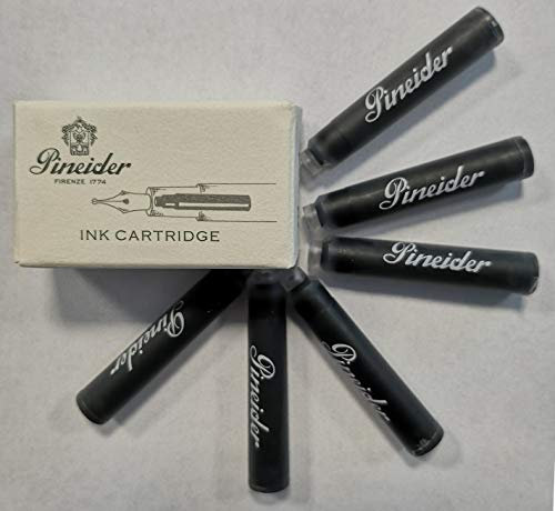 Pineider Ink Cartridges Black Pack of 6