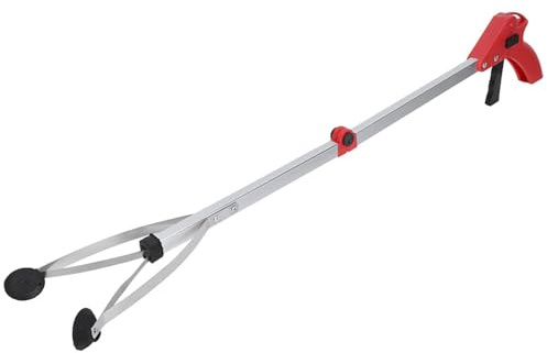 Raguso Trash Grabber Grabber Tool Raccoglitore di rifiuti Raccogli rifiuti per Foglie da Giardino(Red Handle)