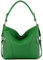 modamoda de T202 Damen Leder Henkeltasche Schultertasche handmade in Italy, Farbe:Blattgrün