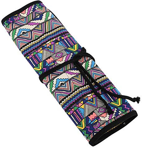 Oumefar Soporte para pinceles de pintura 20 Agujeros Porta pinceles para artistas Estuche enrollable Estuche enrollable Estuche para bolígrafos de dibujo Organizadores de pinceles de pintura para arti