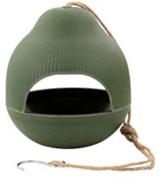 Point-Virgule Vogelfutterhaus zum aufhängen, Vogelhaus Balkon, futterhaus für vögel, Jäger grün, ø 18 cm H 19cm