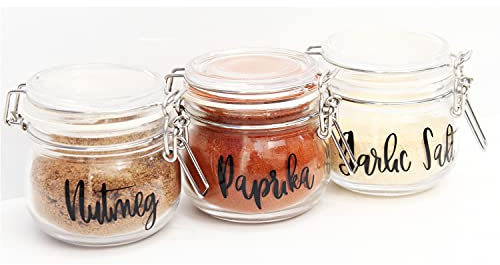BS 1 x Custom Personalised Home Organisation Name Labels Stickers | SPICE JARS | 30MM HEIGHT | Custom Edit | Hinch | 24 Colours | Upto 10 characters