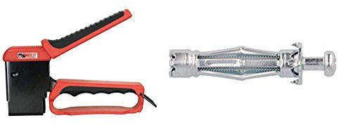 Molly - M71921-XJ Kit de pince + 40 chevilles métalliques à expansion et Pince, Roug et Noir & M18106-XJ Chevilles Métalliques à Expansion avec Vis M6 Ø 11mm, 50 mm, Gris, Set de 10 Pièces