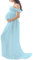Daysskk Robe de Grossesse Shooting Photo Bleu Robe de Grossesse Photographie Robe Femme Enceinte Shooting Photo Robe de Maternité Shooting pour Plage Wedding Cérémonie