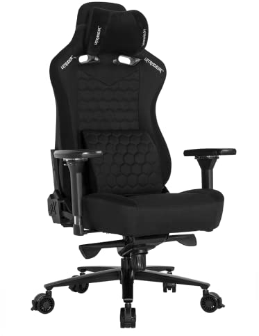 ULTRADESK Throne, Bürostuhl, Schreibtischstuhl, Lordosenstütze, 2 Memory Schaum-Kissen, Drehstuhl, Armlehnen, Gasfeder-Höhenverstellung, feststellbare Räder, Metallrahmen, Schaumstofffüllung, Schwarz