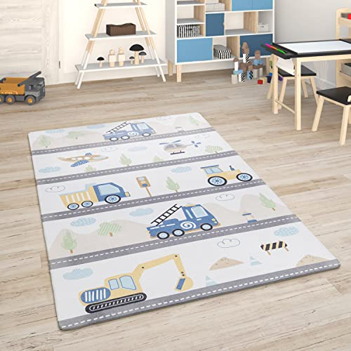 Paco Home Kinderteppich Teppich Kinderzimmer Spielmatte Straßenteppich Spielteppich, Grösse:80x150 cm, Farbe:Bunt