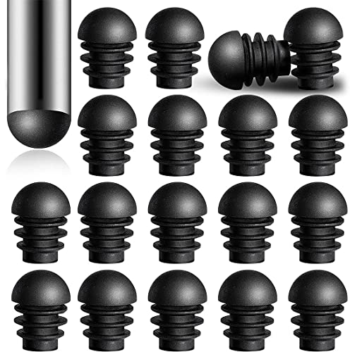 JINWEORI 24 Pièces Bouchons d'Extrémité Ronds avec Inserts de Tube en Plastique de Diamètre Extérieur de 16 mm Tube d'Embouts de Pied de Chaise Protecteurs de Bouchons en Plastique